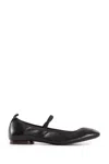 Lemaire Square Flat Leather Mary Jane Flats In Brown