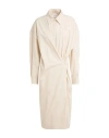 Lemaire Twisted Cotton Poplin Midi Shirt Dress In Beige