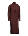 Lemaire Woman Midi Dress Chocolate Brown Size 6 Cotton In Brown