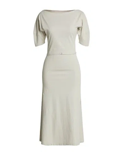 Lemaire Woman Midi Dress Light Grey Size Xs Cotton, Linen In Gray
