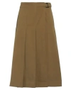 Lemaire Woman Midi Skirt Military Green Size 6 Virgin Wool In Brown
