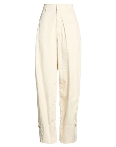 Lemaire Woman Pants Beige Size 10 Cotton In Sand