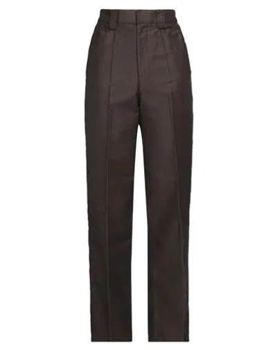 Lemaire Woman Pants Dark Brown Size 10 Cotton, Polyester