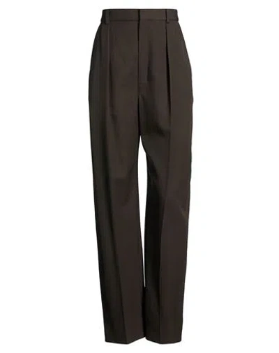Lemaire Woman Pants Dark Brown Size 2 Wool, Viscose