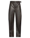 Lemaire Woman Pants Dark Brown Size M Cowhide