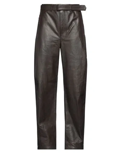 Lemaire Woman Pants Dark Brown Size M Cowhide