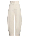 Lemaire Woman Pants Ivory Size 8 Cotton In White