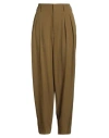 Lemaire Pleated Wool-gabardine Tapered Trousers In Green