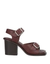 Lemaire Woman Sandals Chocolate Brown Size 10 Cow Leather In Brown