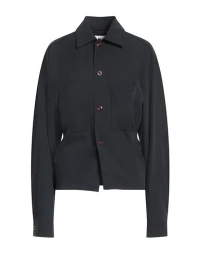 Lemaire Woman Shirt Midnight Blue Size 10 Virgin Wool