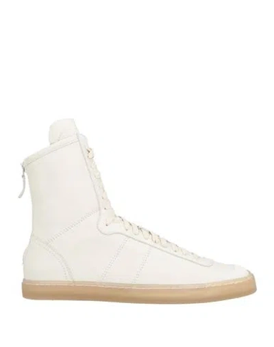 Lemaire Woman Sneakers Ivory Size 7 Cow Leather In White