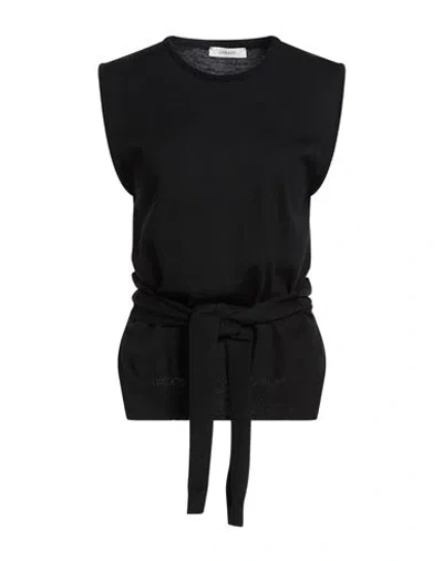 Lemaire Tie-detailed Wool-blend Tank In Black