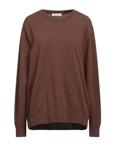 Lemaire Woman Sweater Brown Size L Wool, Polyamide