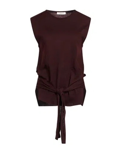 Lemaire Woman Sweater Dark Brown Size S Acrylic, Wool