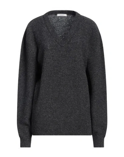 Lemaire Woman Sweater Steel Grey Size L Wool In Grey