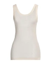 Lemaire Woman Tank Top Beige Size M Viscose, Silk
