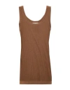 Lemaire Woman Tank Top Brown Size S Viscose, Silk