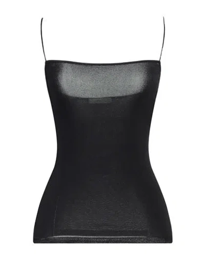 Lemaire Woman Top Black Size Xl Viscose, Polyamide