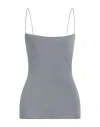 Lemaire Woman Top Lead Size Xl Viscose, Polyamide In Grey