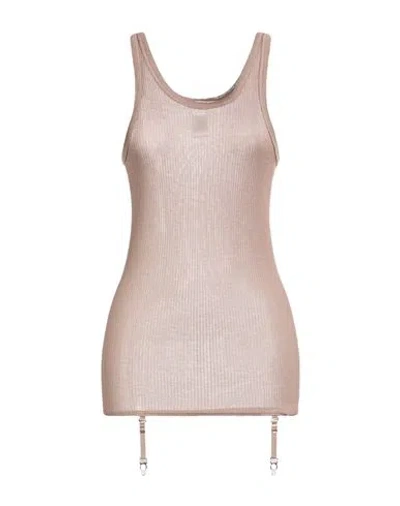 Lemaire Woman Top Taupe Size S Viscose, Silk In Gray