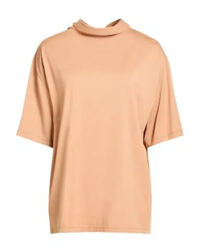 Lemaire Woman T-shirt Camel Size Xl Cotton In Neutral