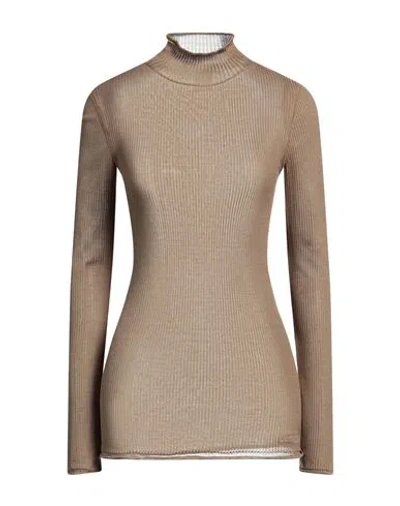 Lemaire Woman Turtleneck Mustard Size L Silk In Yellow