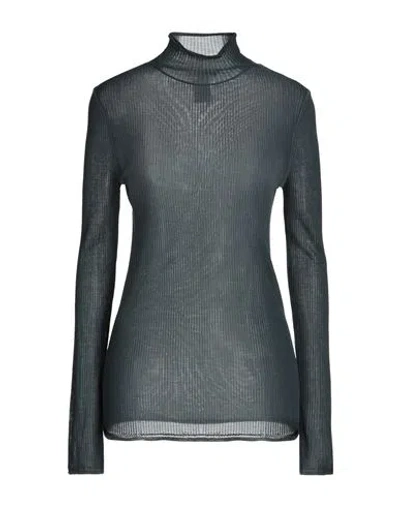 Lemaire Woman Turtleneck Navy Blue Size L Silk