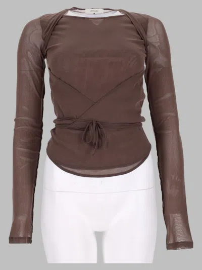 Lemaire Women's 100% Polyamide Top In Brown