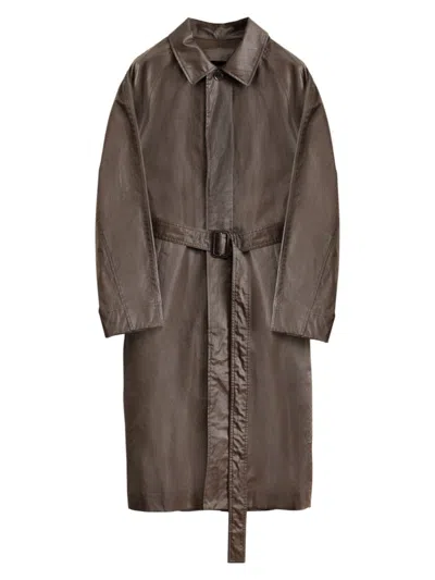 Lemaire Women's Belted Coated Cotton Raincoat In Dark Tobacco