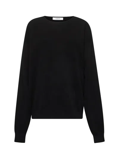 Lemaire Women Black Cotton Knit Crewneck Sweater