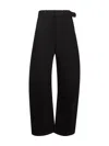 Lemaire High-waisted Wide-leg Black Trousers With Tailored Belt In Black