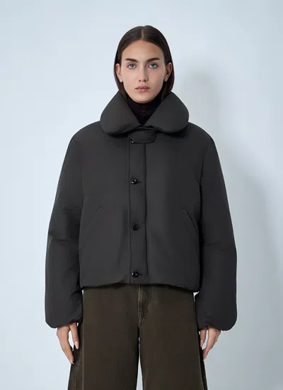 Lemaire Women Bone Short Padded Coat In Gray