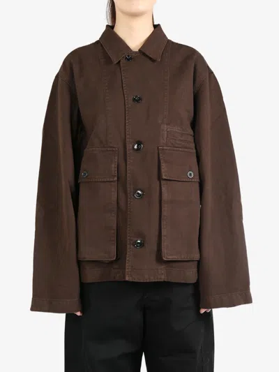 Lemaire Women Boxy Jacket In Br495 Espresso