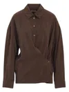 Lemaire Brown Relaxed Solid Shirt In Brown