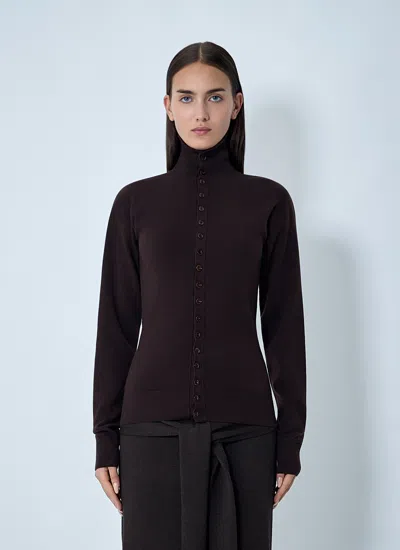 Lemaire Women Button-down Cardigan In Brown