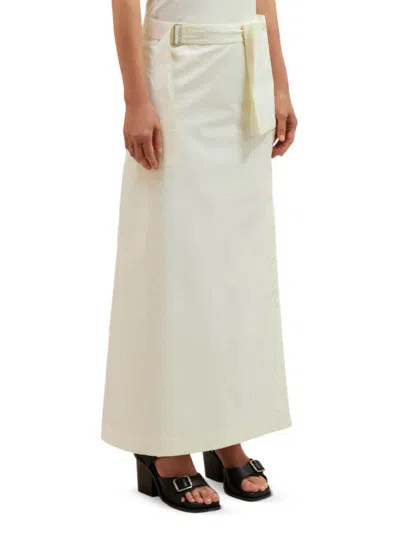 Lemaire Women's Cotton-blend Maxi Wrap Skirt In Lemon Glaze