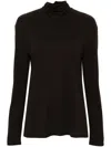 Lemaire Women Cotton Turtle-neck Sweater In Black