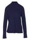 Lemaire Long-sleeve Top With Scarf Detail In Blue