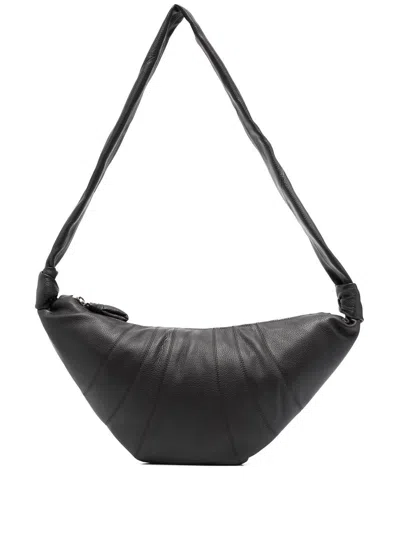 Lemaire Women Croissant Medium Leather Shoulder Bag In Black