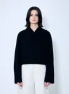 Lemaire Cropped Denim Jacket In Black