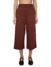 Lemaire Women Cropped Pants In Brown