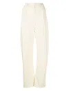 Lemaire Straight-leg Cotton-blend Trousers In White