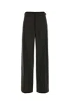 Lemaire Women Dark Brown Silk Blend Pant In Brown