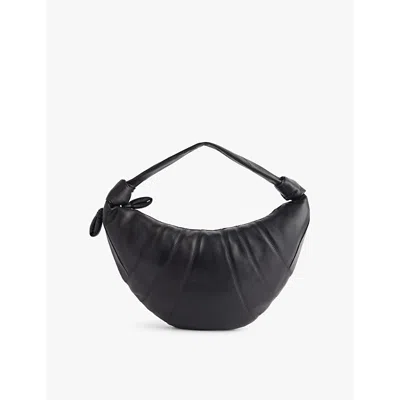 Lemaire Womens Dark Chocolate Fortune Croissant Large Leather Shoulder Bag