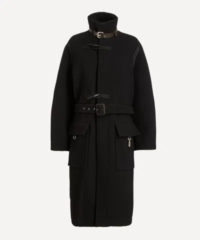 Lemaire Women's Double-faced Wool Duffle Coat In Black