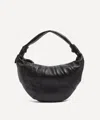 Lemaire Womens Dark Chocolate Mini Fortune Croissant Leather Shoulder Bag In Black
