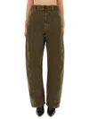 Lemaire Trousers Wide Leg Belt Loops In Green