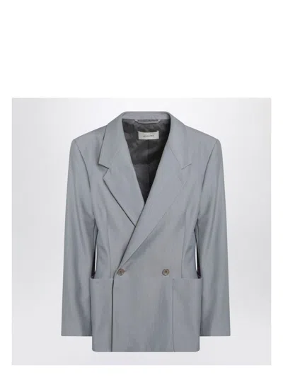 LEMAIRE WOMEN'S GREY MÃ©LANGE DOUBLE-BREASTED JACKET