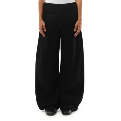 Lemaire Women's High Waisted Curved Denim Pants In Black