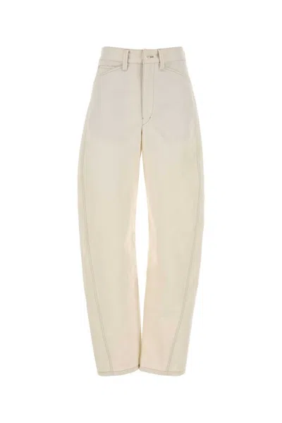 Lemaire Women Ivory Denim Jeans In White